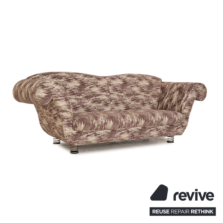 Bretz LouLou fabric two-seater beige olive purple pattern sofa couch new cover