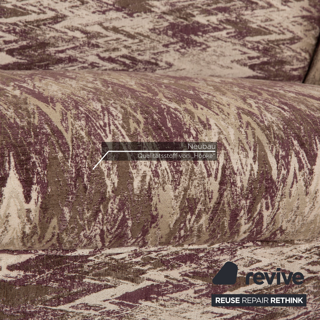 Bretz LouLou fabric two-seater beige olive purple pattern sofa couch new cover