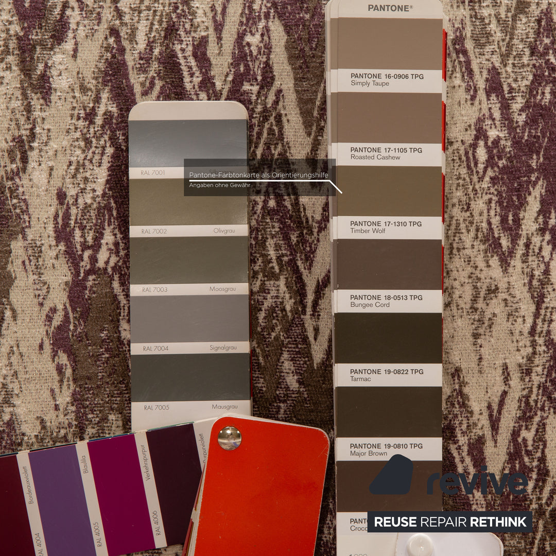 Bretz LouLou fabric two-seater beige olive purple pattern sofa couch new cover