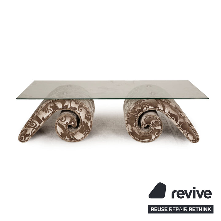 Bretz mammoth glass table Brown coffee table