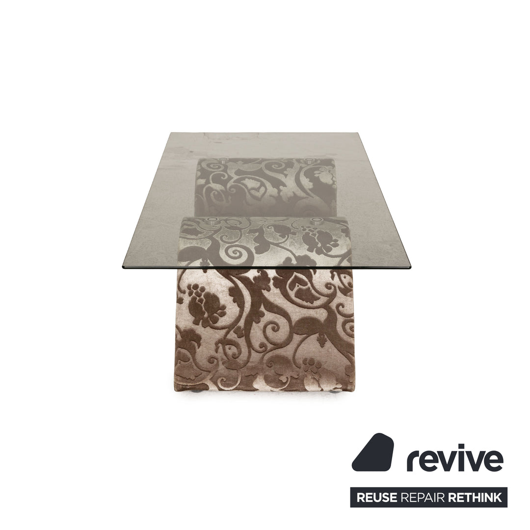 Bretz mammoth glass table Brown coffee table