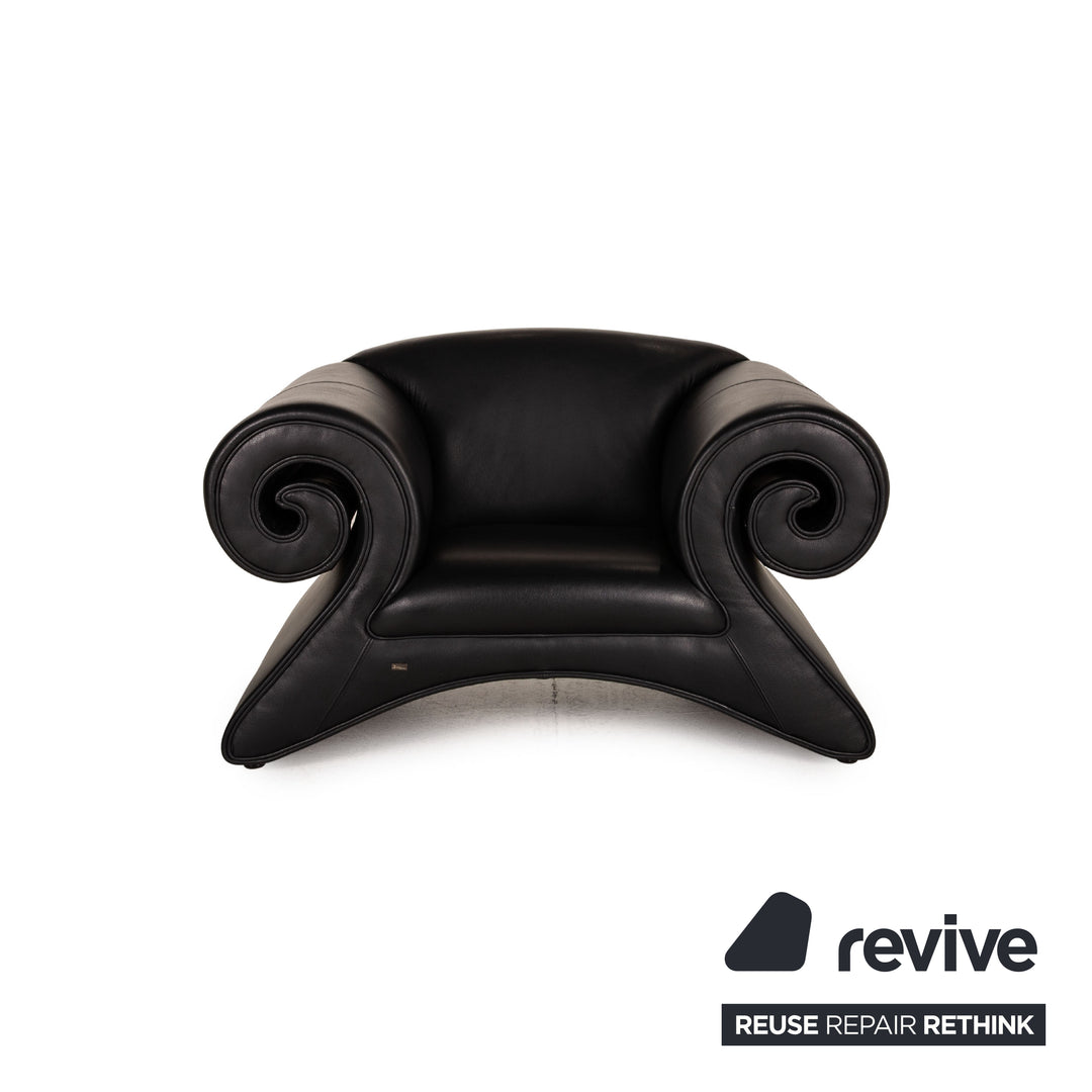 Bretz Mammut Leather Armchair Black Armchair