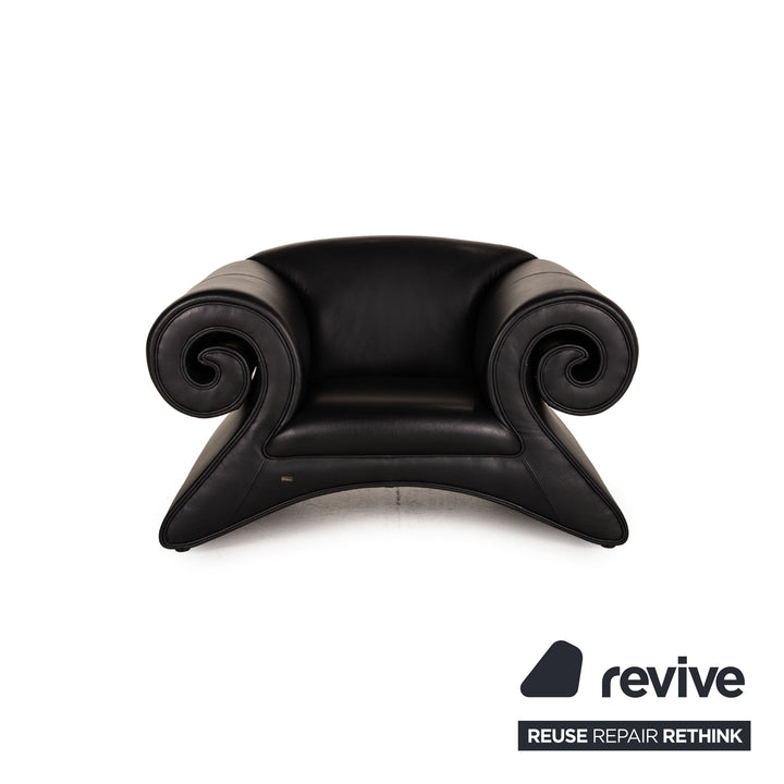 Bretz Mammut Leather Armchair Black Armchair