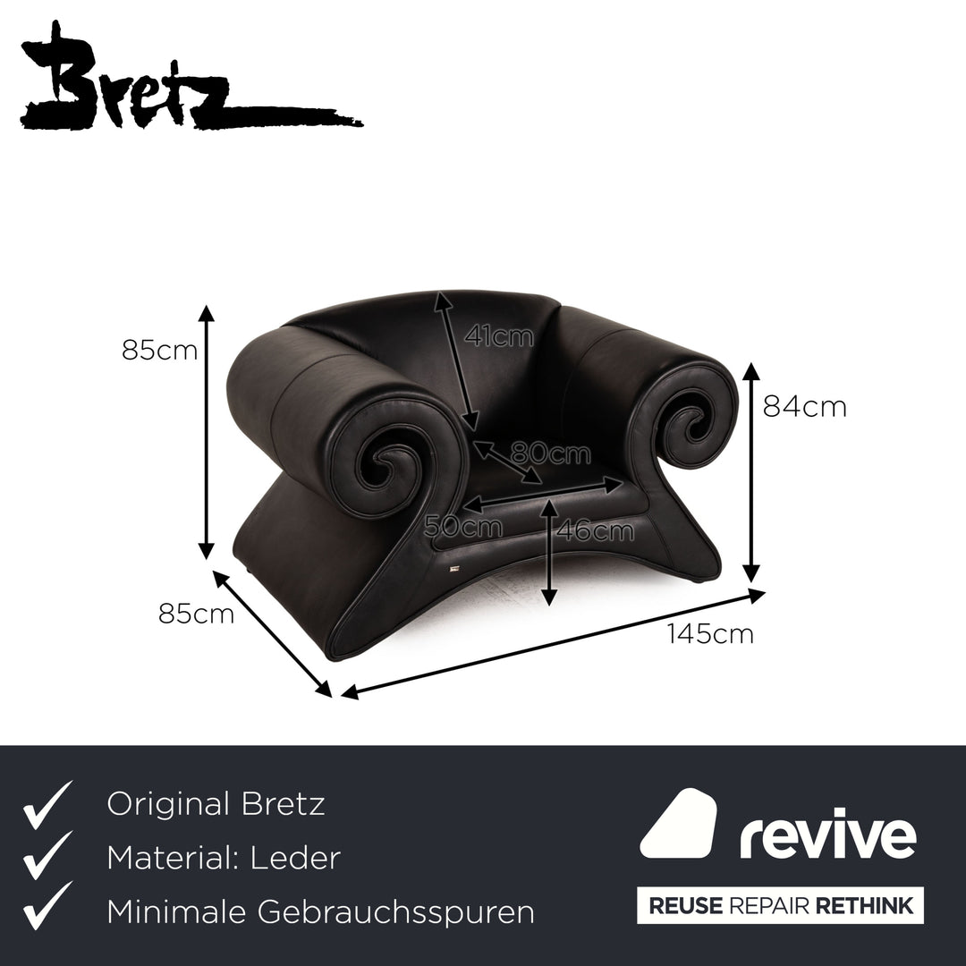 Bretz Mammut Leather Armchair Black Armchair