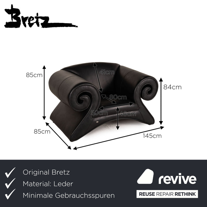 Bretz Mammut Leather Armchair Black Armchair