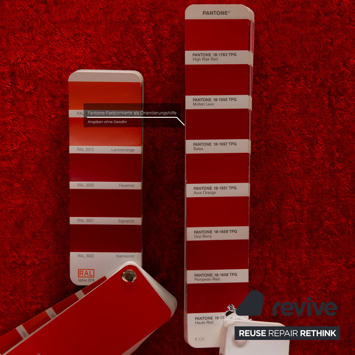 Bretz Mammut Velvet Three Seater Red Sofa Couch