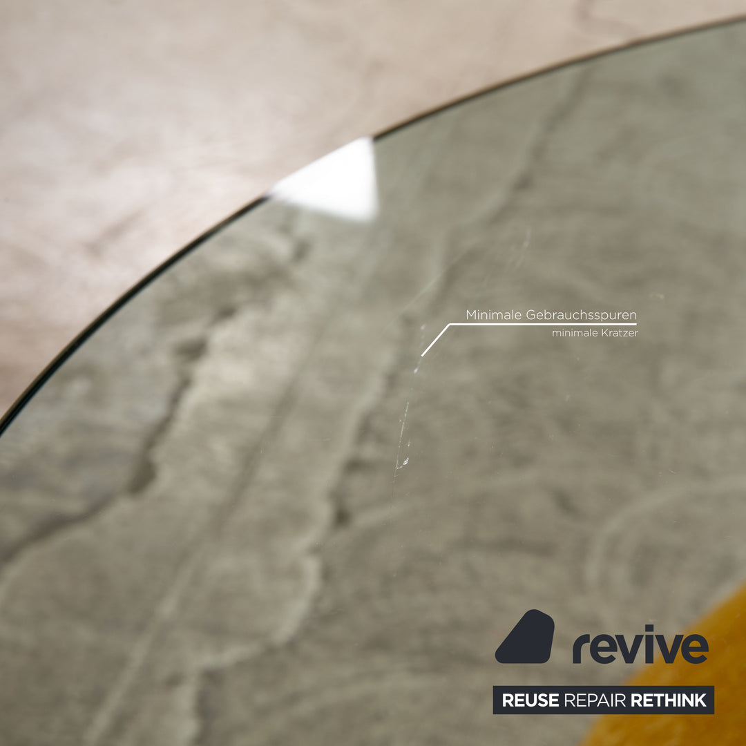 Bretz Mammut Velvet Glass Coffee Table Yellow