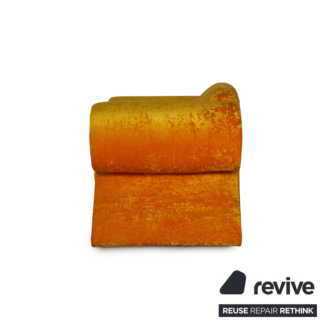 Bretz Mammut Velvet Armchair Set Yellow Table Coffee Table