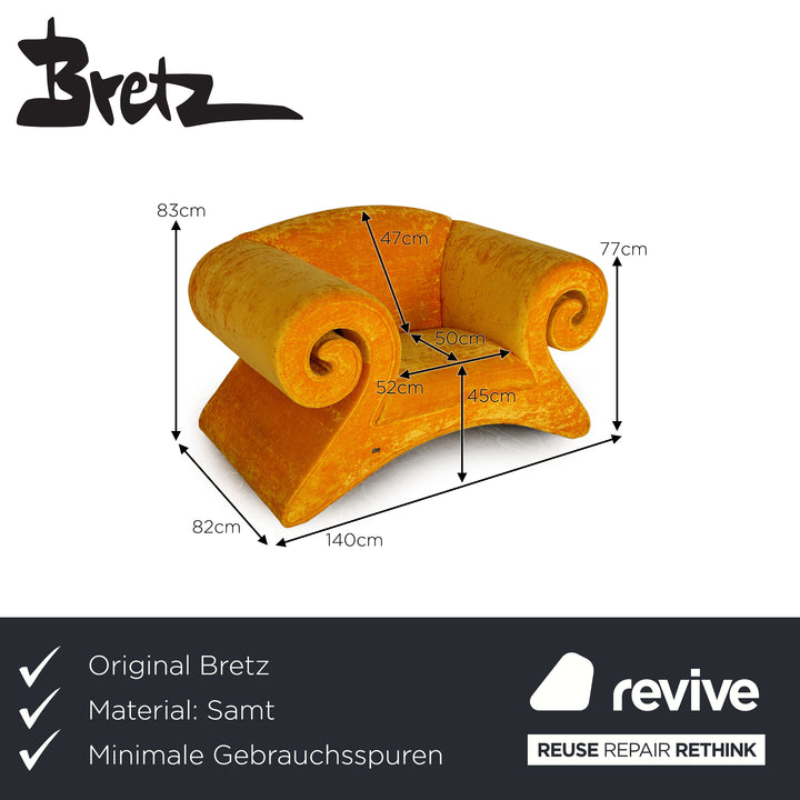 Bretz Mammut Velvet Armchair Yellow