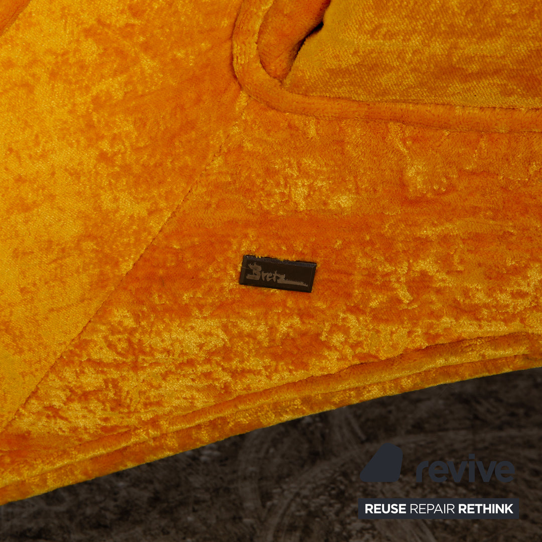 Bretz Mammut Velvet Armchair Yellow