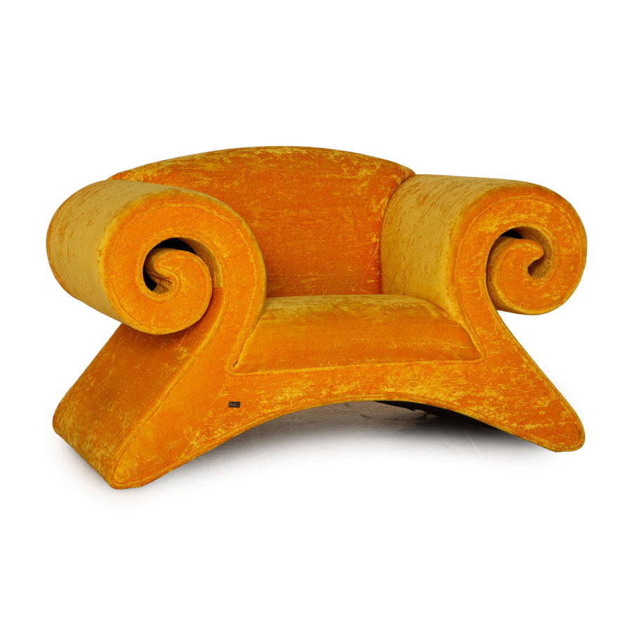 Bretz Mammut Velvet Armchair Yellow