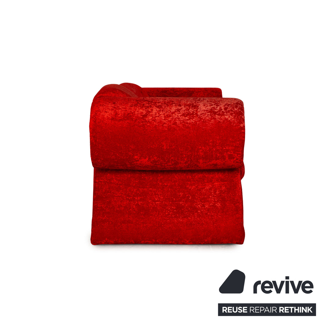Bretz Mammut Velvet Sofa Set Red Yellow Armchair Three Seater Table Red Sofa Couch