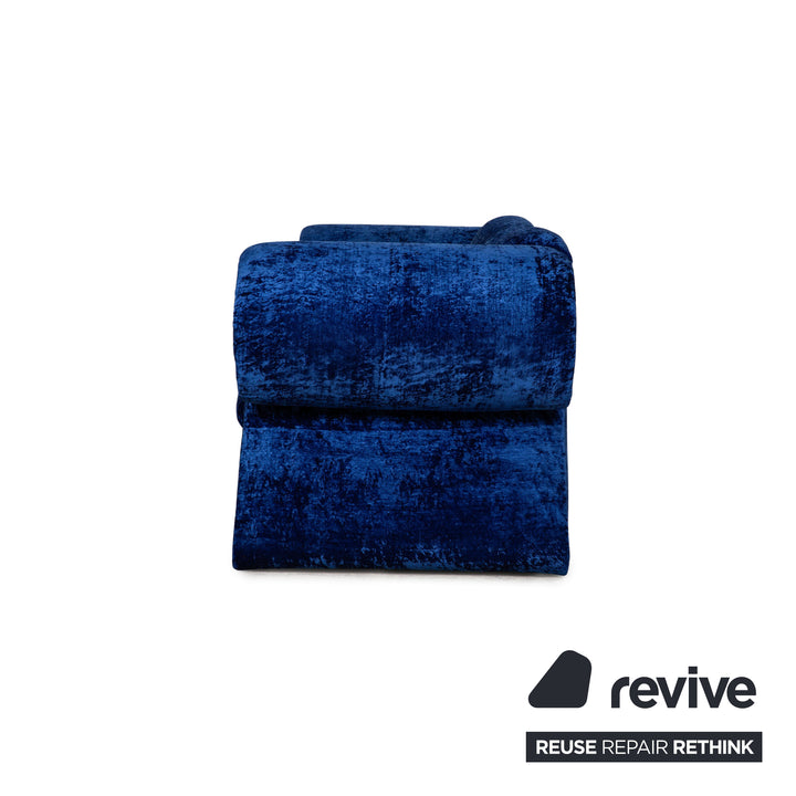 Bretz Mammut Fabric Three Seater Blue Sofa Couch