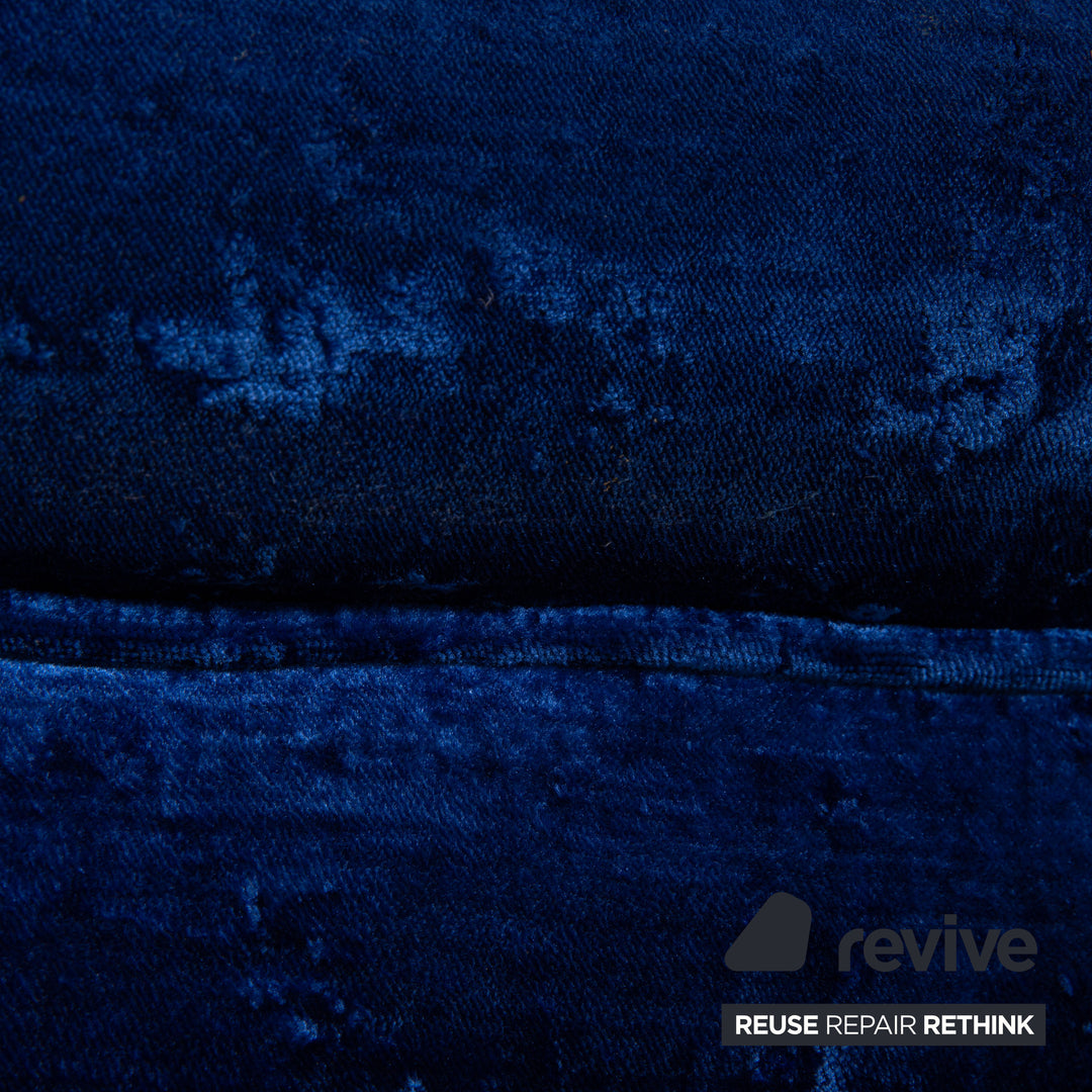 Bretz Mammut Fabric Three Seater Blue Sofa Couch