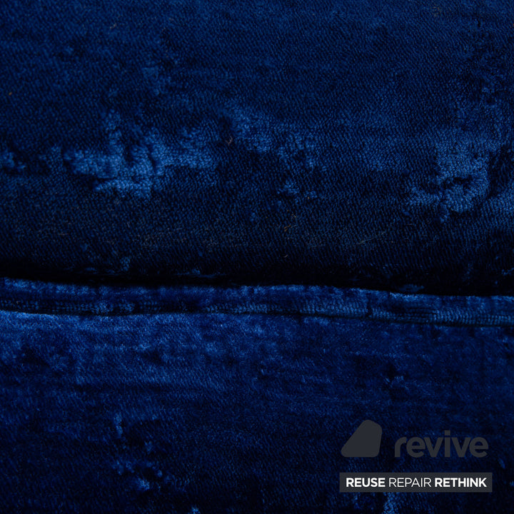 Bretz Mammut Fabric Three Seater Blue Sofa Couch