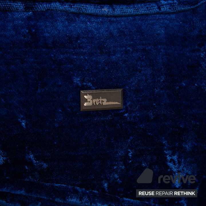 Bretz Mammut Fabric Three Seater Blue Sofa Couch