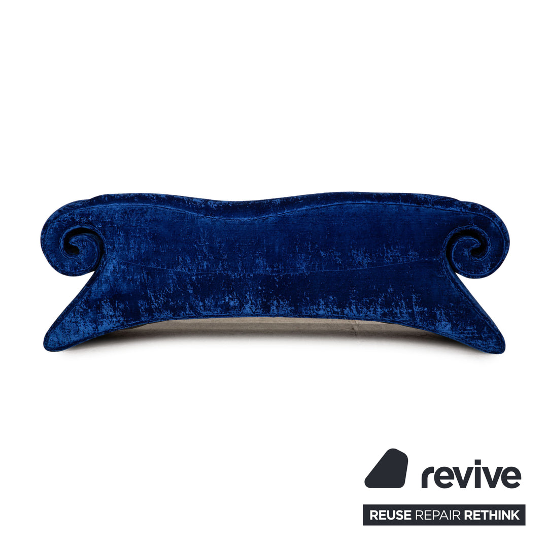 Bretz Mammut Fabric Three Seater Blue Sofa Couch