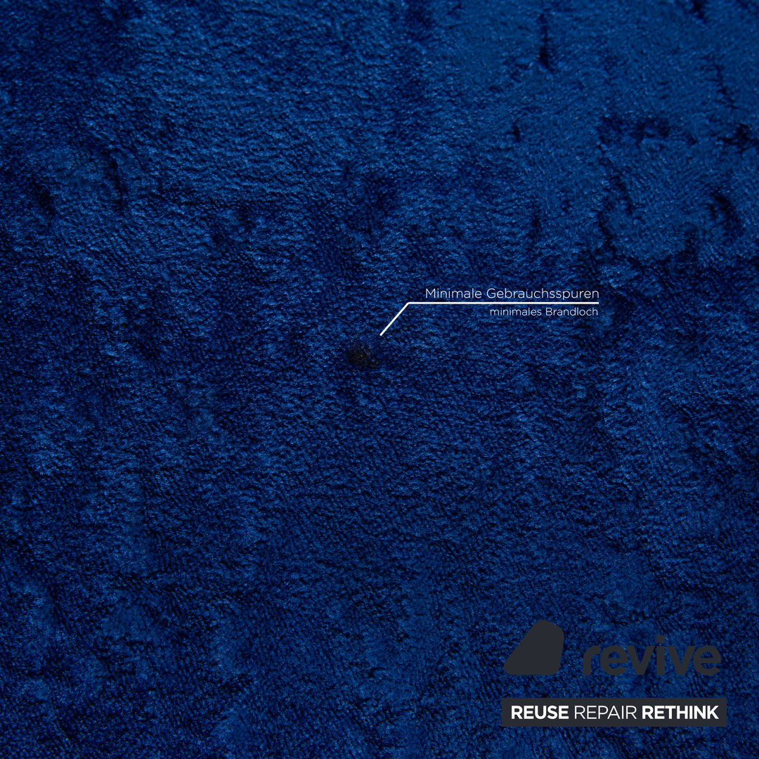 Bretz Mammut Fabric Three Seater Blue Sofa Couch