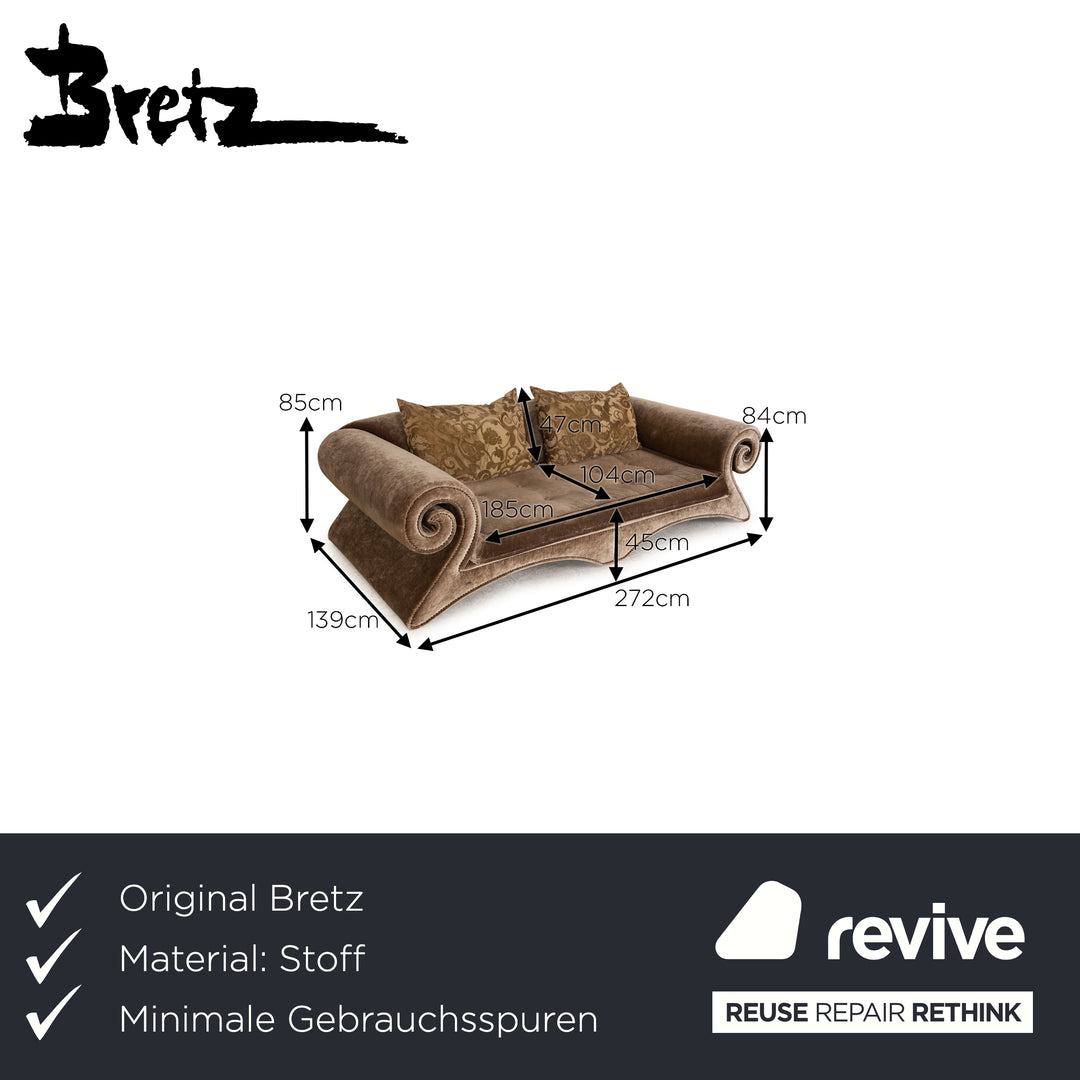 Bretz Mammut fabric three-seater brown sofa couch