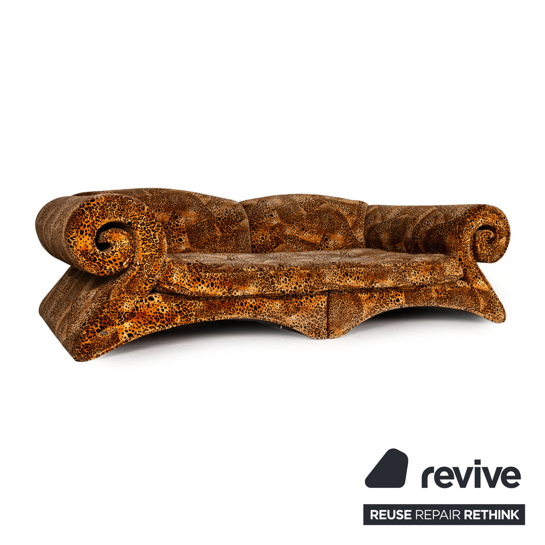 Bretz Mammut Stoff Sofa Orange Dreisitzer Couch