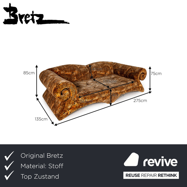 Bretz Mammut Stoff Sofa Orange Dreisitzer Couch