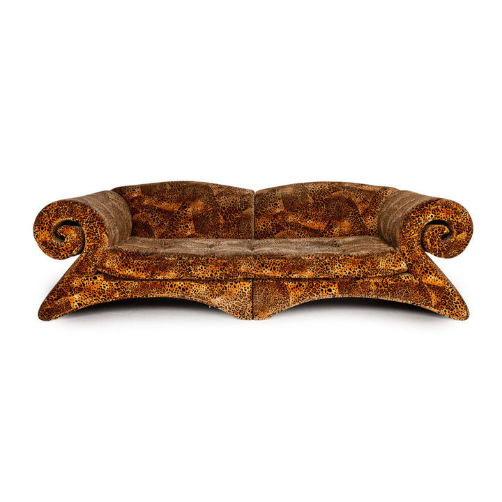 Bretz Mammut Stoff Sofa Orange Dreisitzer Couch