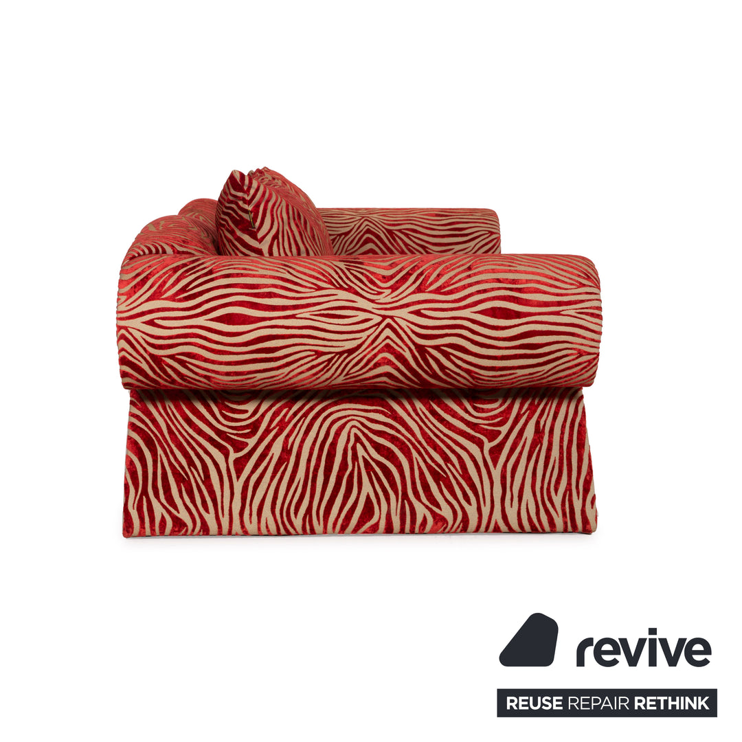 Bretz Mammut Fabric Sofa Red Four Seater Orange Pattern