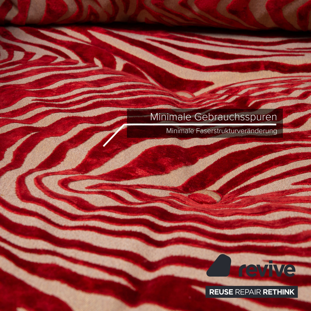 Bretz Mammut Fabric Sofa Red Four Seater Orange Pattern