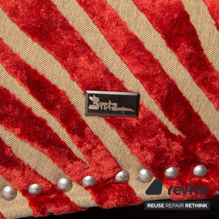 Bretz Mammut Fabric Sofa Red Four Seater Orange Pattern