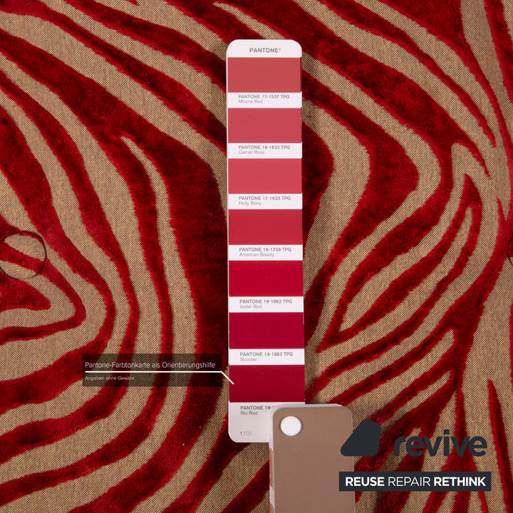 Bretz Mammut Fabric Sofa Red Four Seater Orange Pattern