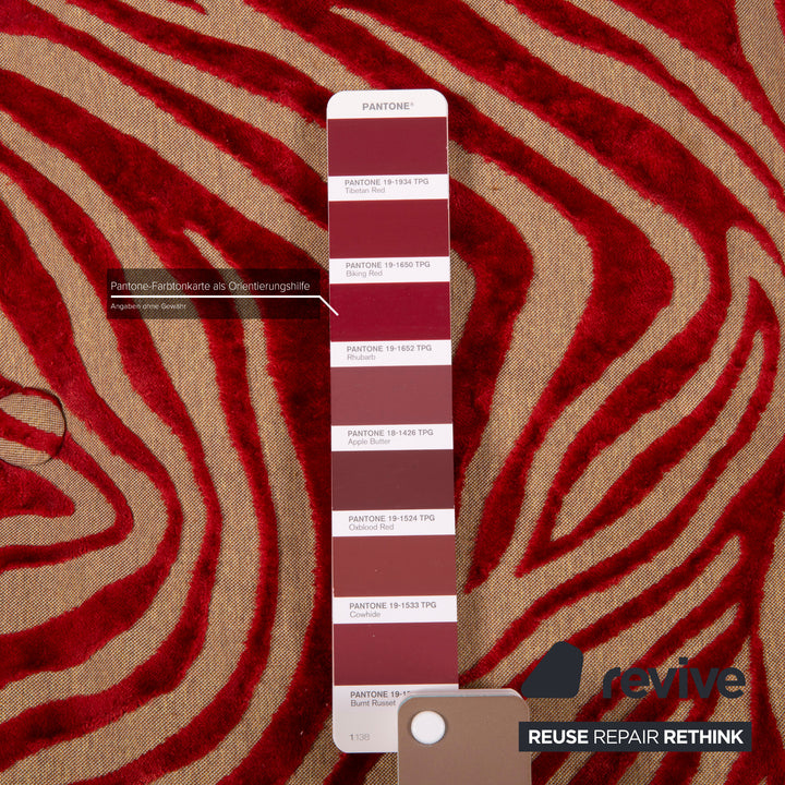 Bretz Mammut Fabric Sofa Red Four Seater Orange Pattern