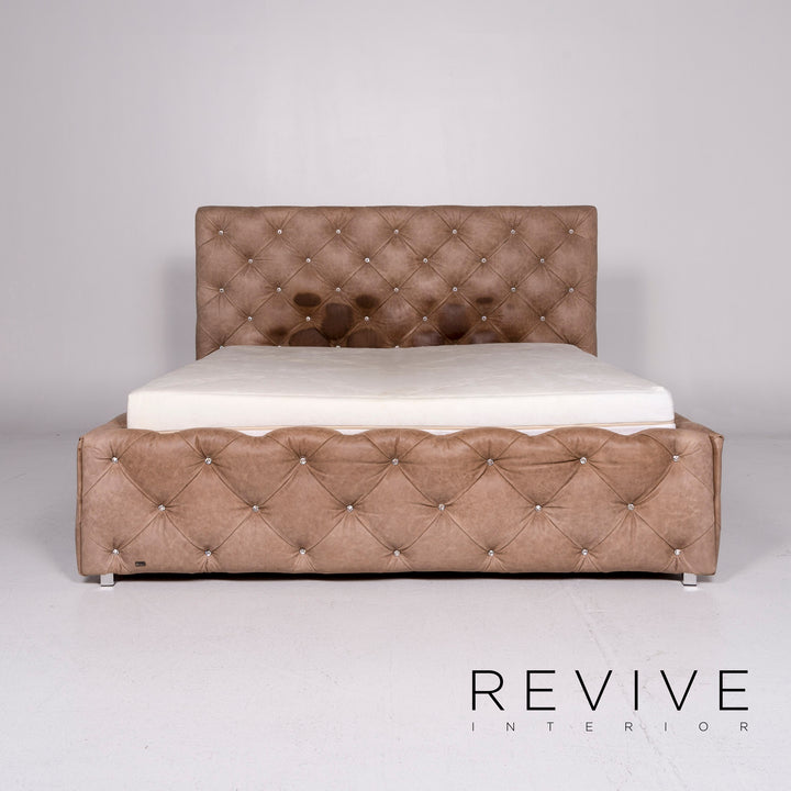 Bretz Marilyn leather sofa set brown 1x bed 1x three-seater captioning rhinestones pompous #10981