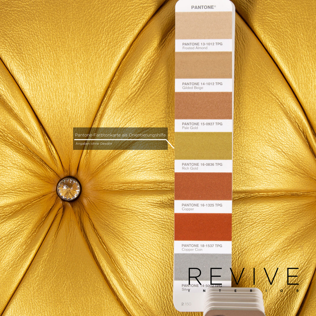 Bretz Marilyn Leder Hocker Gold Ottoman #13550