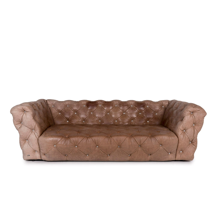 Bretz Marilyn leather sofa brown three-seater captioning rhinestones pompous couch #10841