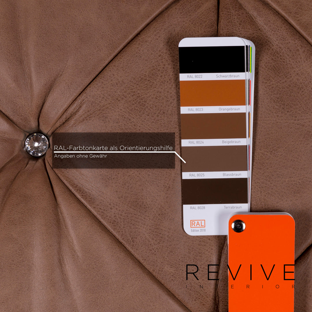 Bretz Marilyn leather sofa brown three-seater captioning rhinestones pompous couch #10841