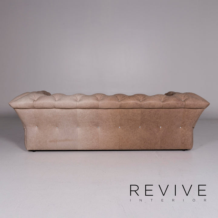 Bretz Marilyn leather sofa set brown 1x bed 1x three-seater captioning rhinestones pompous #10981