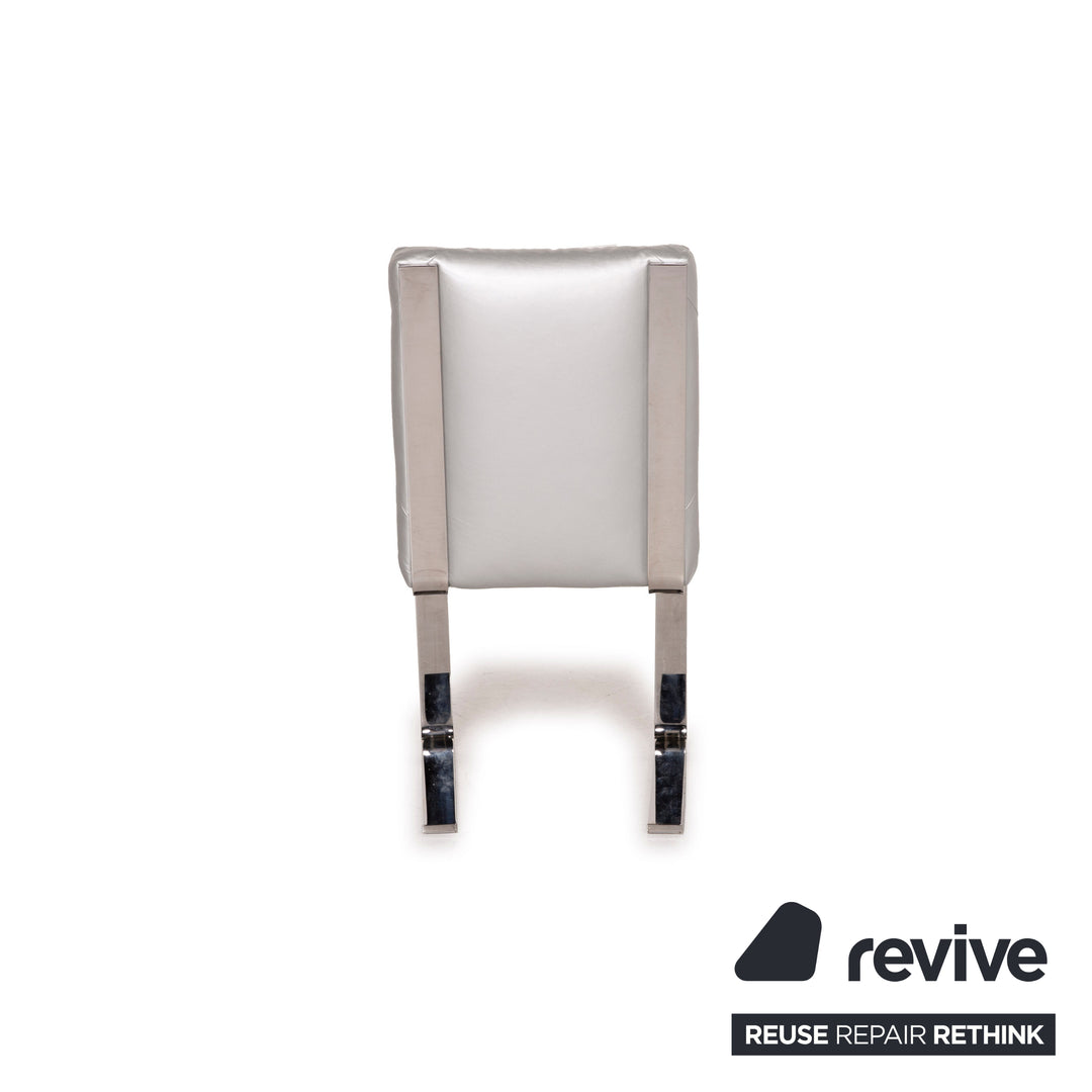 Bretz Marilyn leather chair silver chrome