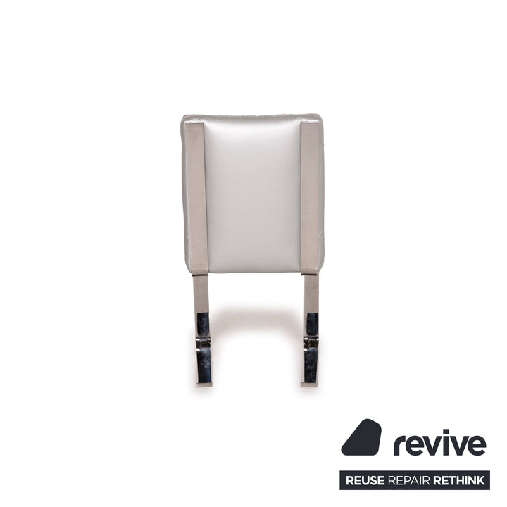 Bretz Marilyn leather chair silver chrome