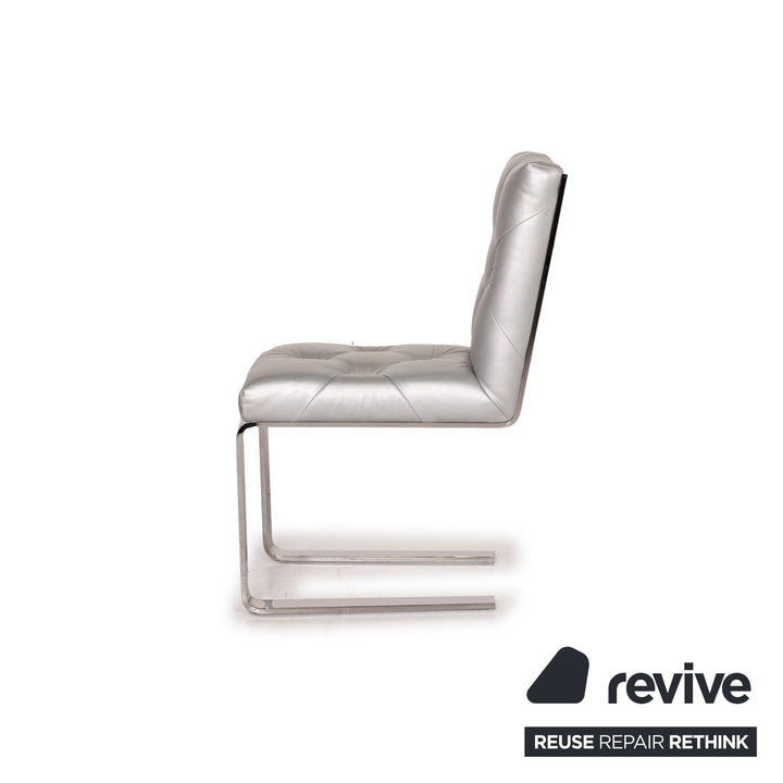 Bretz Marilyn leather chair silver chrome