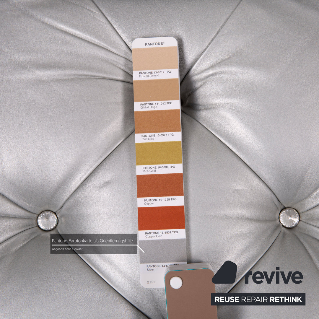 Bretz Marilyn leather chair silver chrome