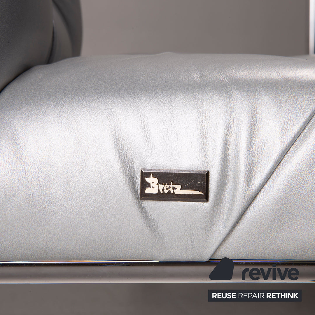 Bretz Marilyn leather chair silver chrome