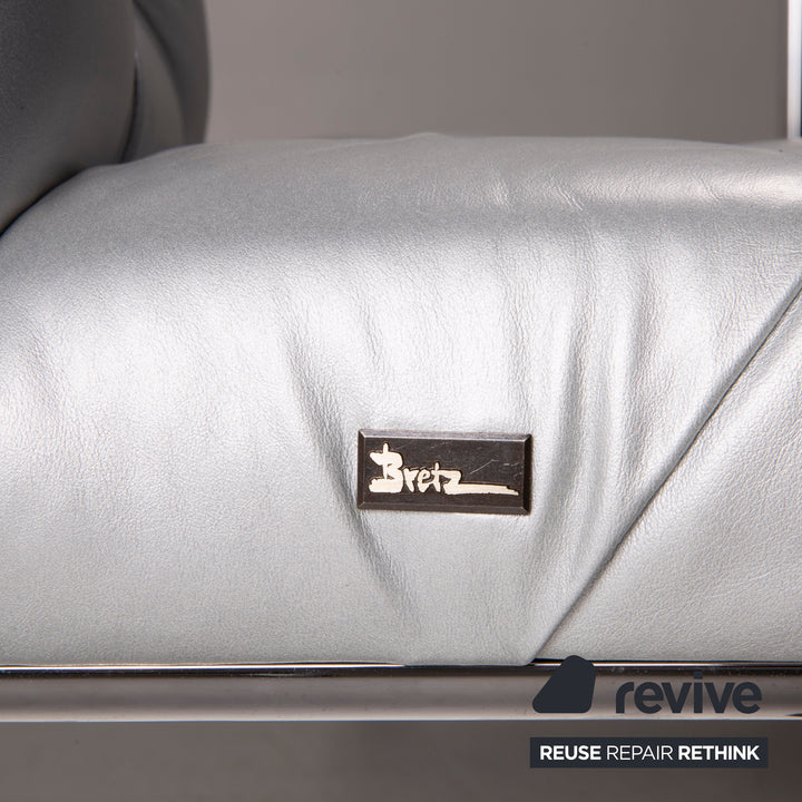 Bretz Marilyn leather chair silver chrome