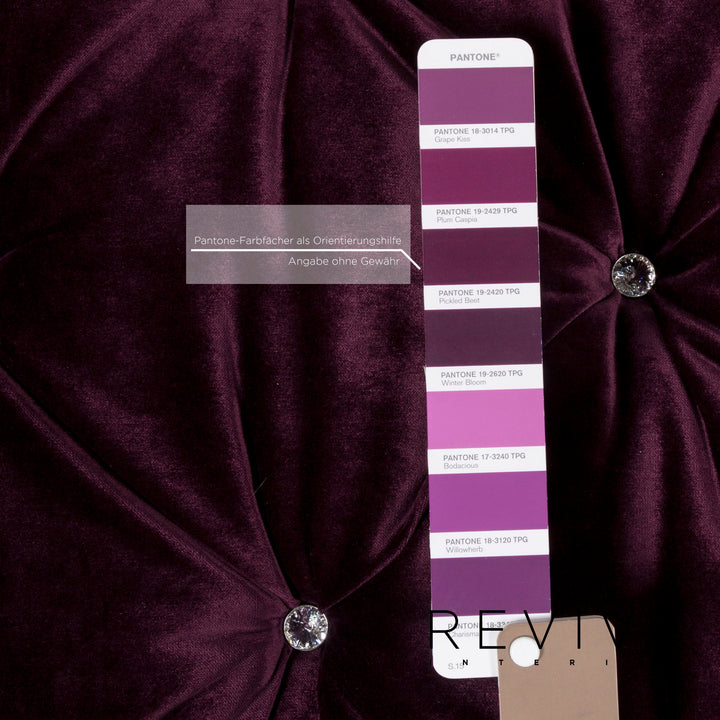 Bretz Marilyn Velvet Fabric Sofa Purple Three Seater Couch #12810