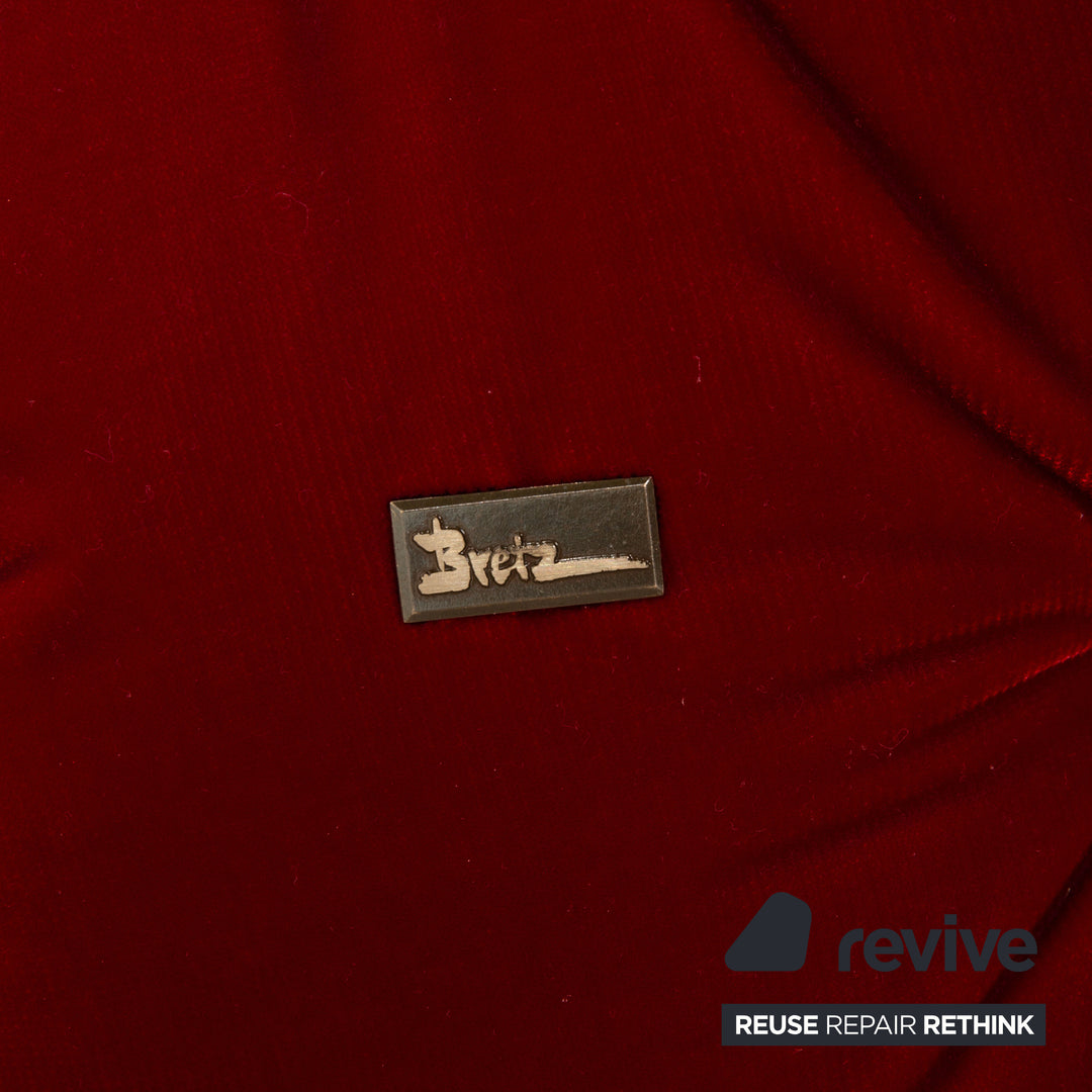 Bretz Marilyn Fabric Three Seater Red Sofa Couch