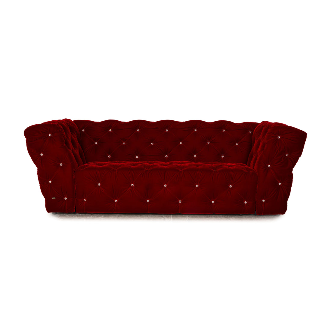 Bretz Marilyn Fabric Three Seater Red Sofa Couch