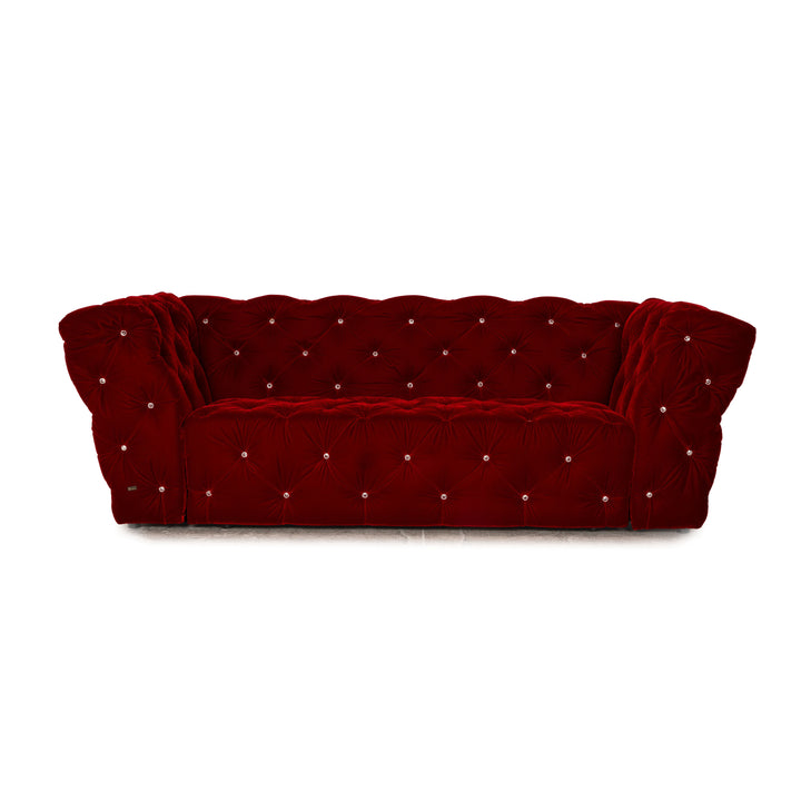 Bretz Marilyn Fabric Three Seater Red Sofa Couch