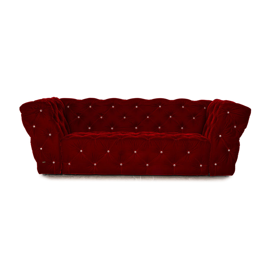 Bretz Marilyn Fabric Three Seater Red Sofa Couch
