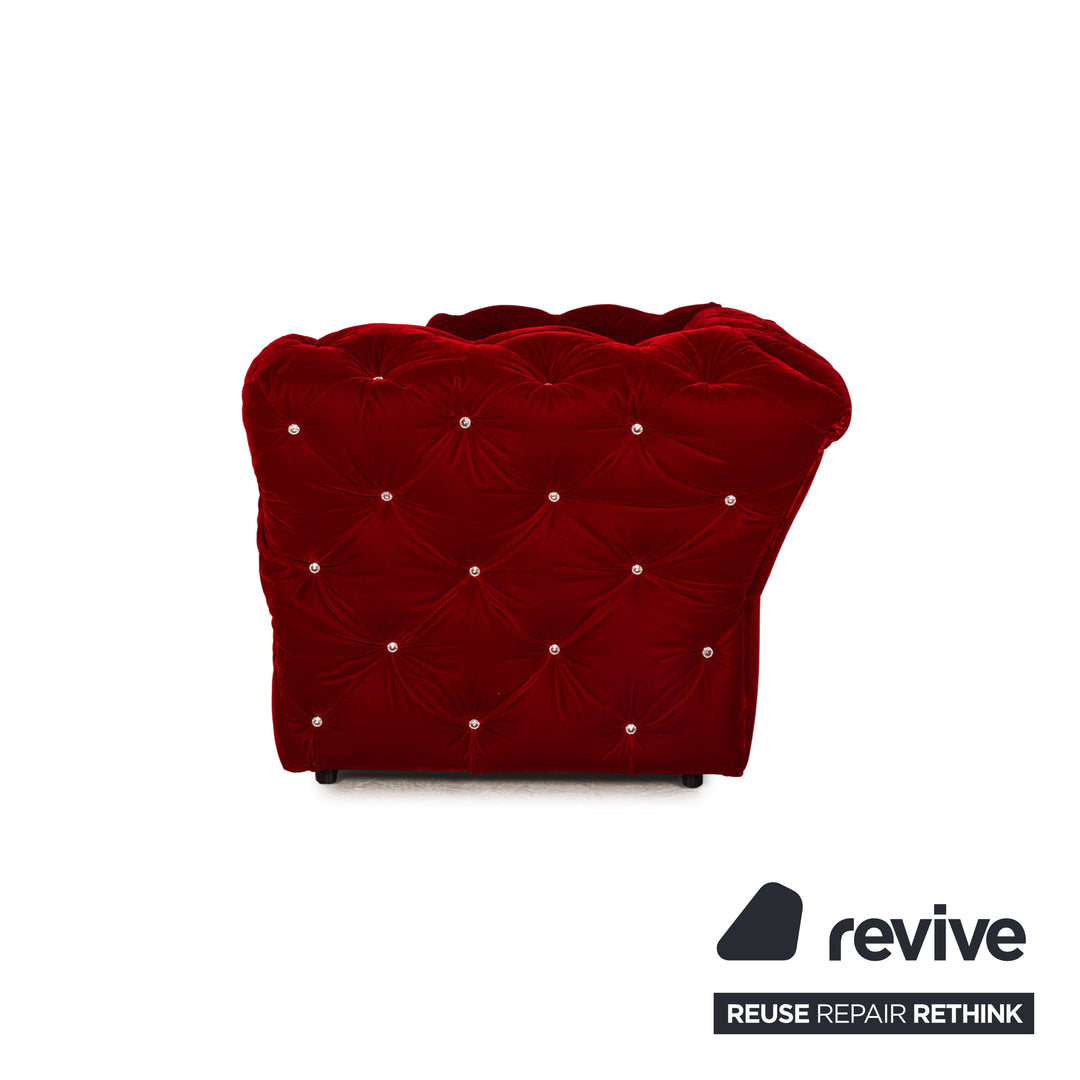 Bretz Marilyn Fabric Three Seater Red Sofa Couch