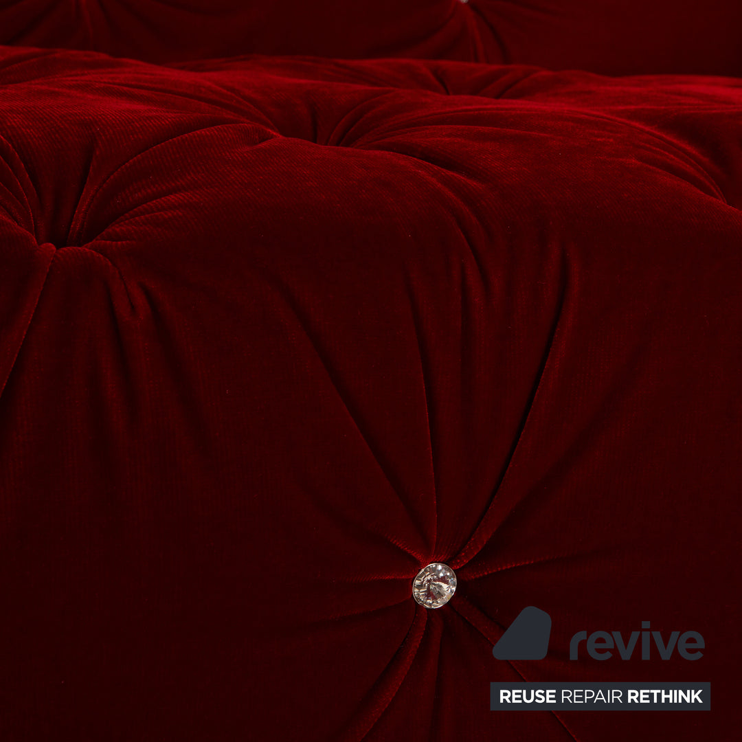 Bretz Marilyn Fabric Three Seater Red Sofa Couch