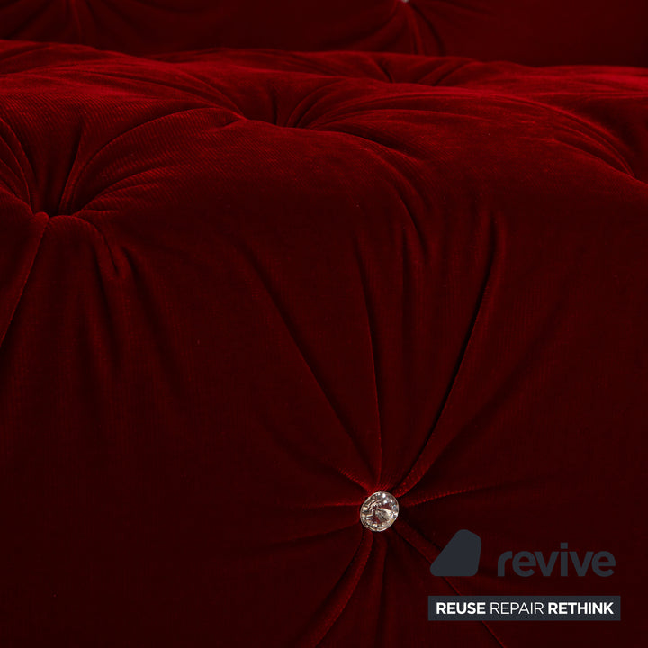 Bretz Marilyn Fabric Three Seater Red Sofa Couch